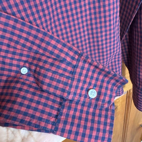 J Crew Shirt Mens S Red Blue Check Slim Flex Wash Button Down Long Sleeves NWT - Picture 6 of 12